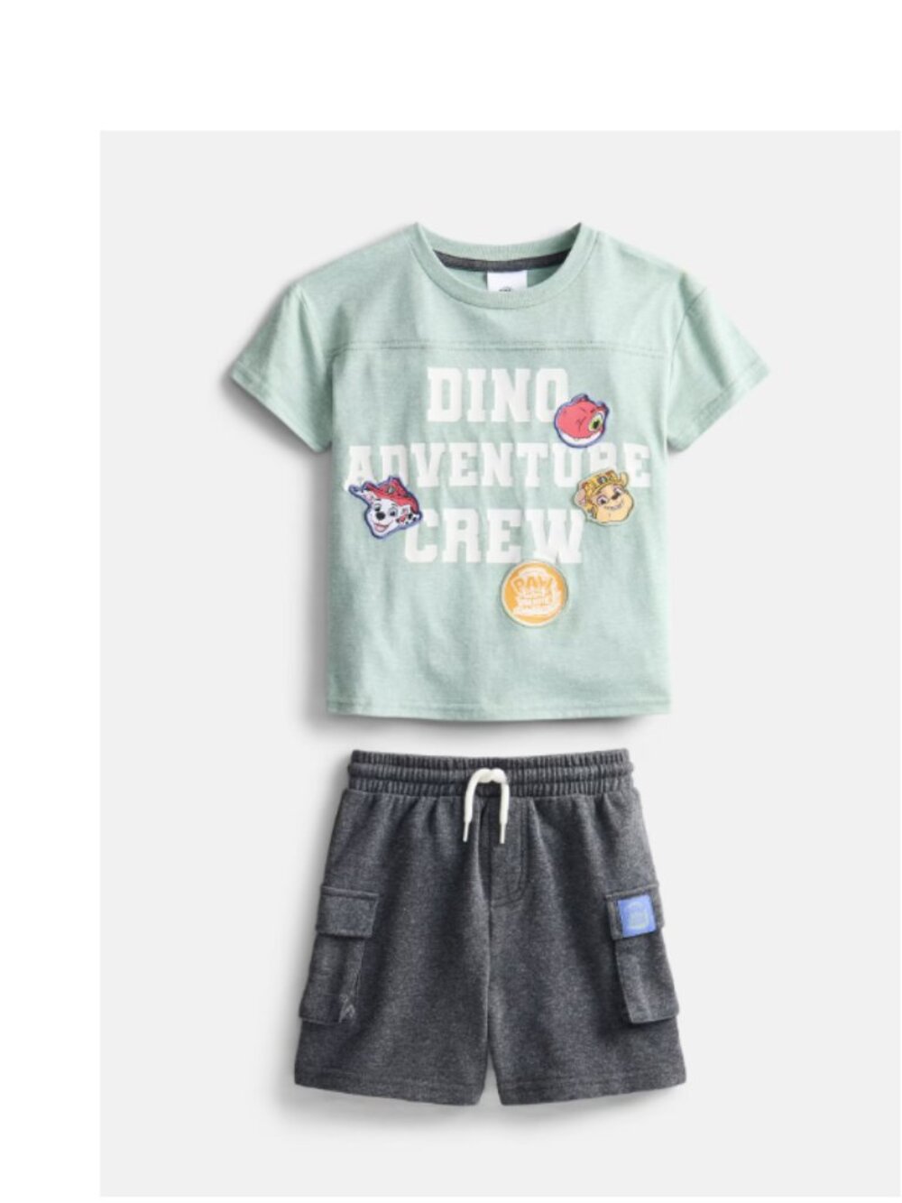 PAW Patrol Toddler Boys Green Graphic Tee Cargo Shorts Set 2-Piece